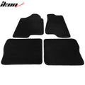 4-Piece Black Nylon Carpet Floor Mat Set