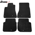 4-Piece Black Nylon Floor Mat Set