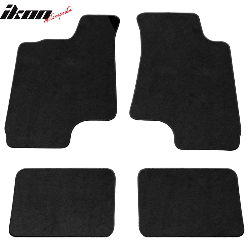 Black Nylon Carpet Floor Mat Set