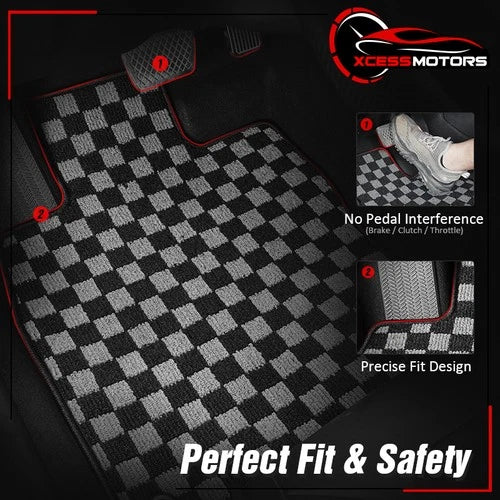 Plaid Floor Mat Set