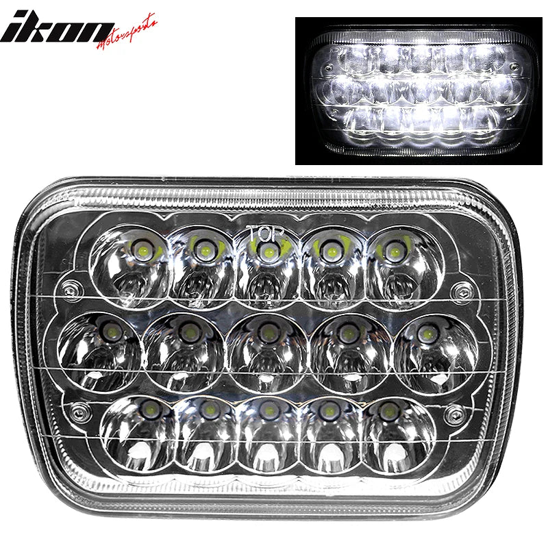7x6 Inch Black LED Sealed Beam Projector Headlight