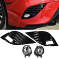 Black LED Front Bumper Fog Lights Pair