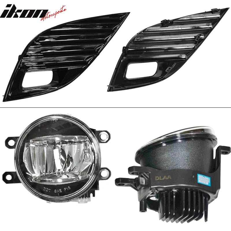 Black LED Front Bumper Fog Lights Pair