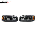 Crystal Headlights, Black Housing, Clear Lens