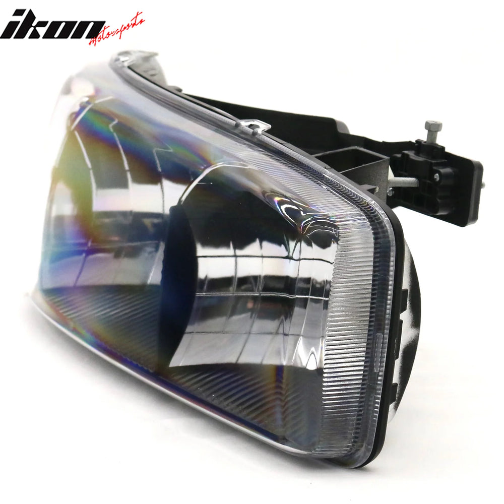 Crystal Headlights, Black Housing, Clear Lens