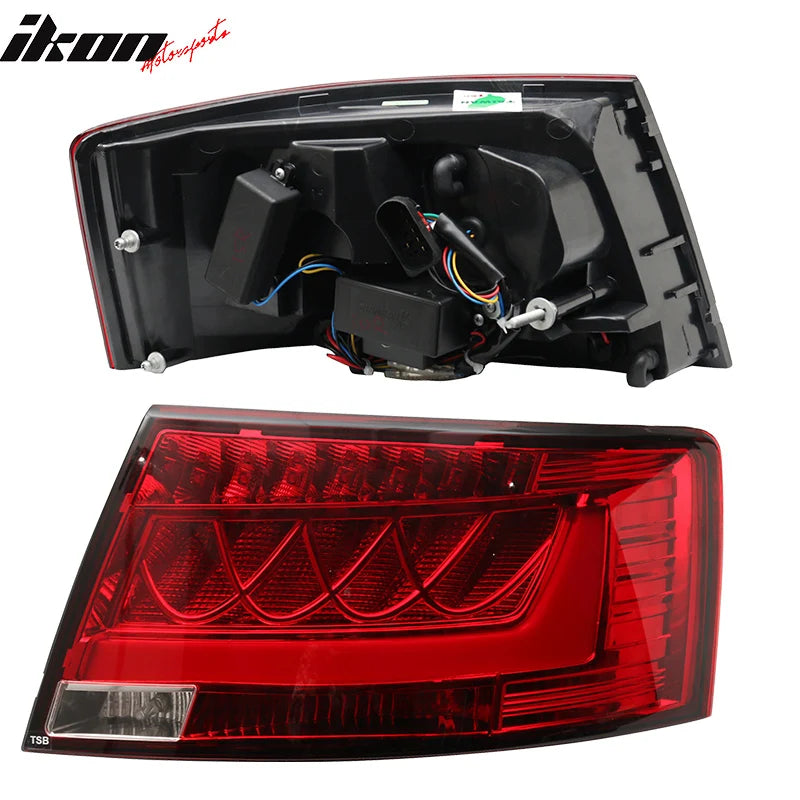 Chrome Red Clear Tail Light Set