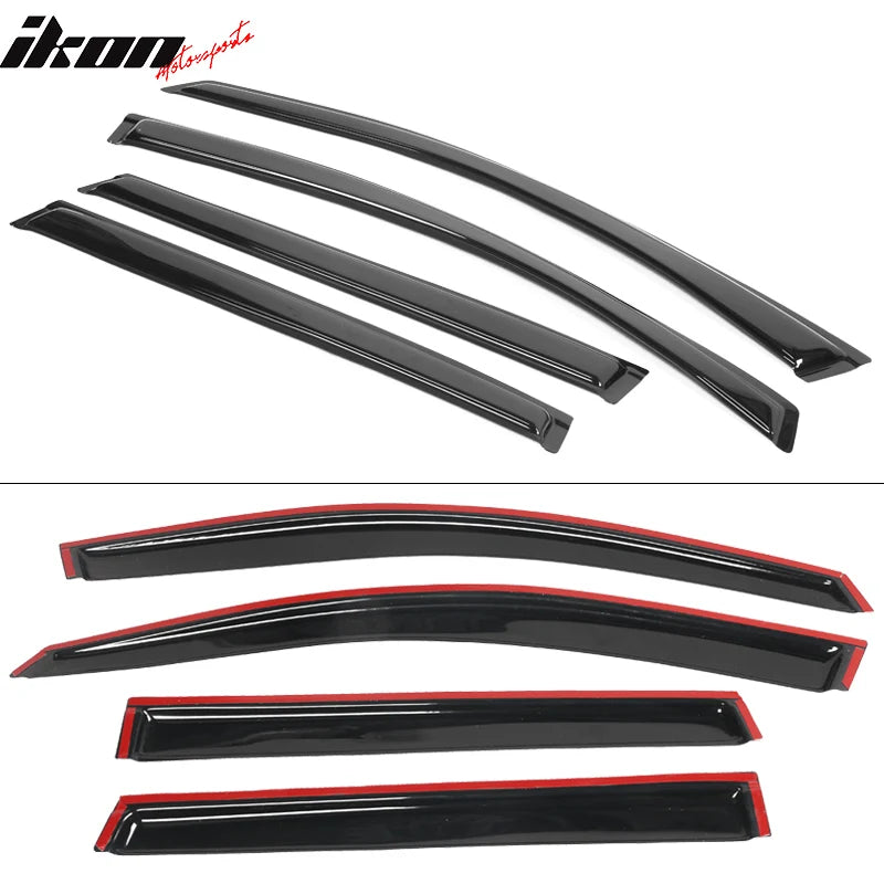 Slim Window Visors, Smoke Tint 4 Piece Set
