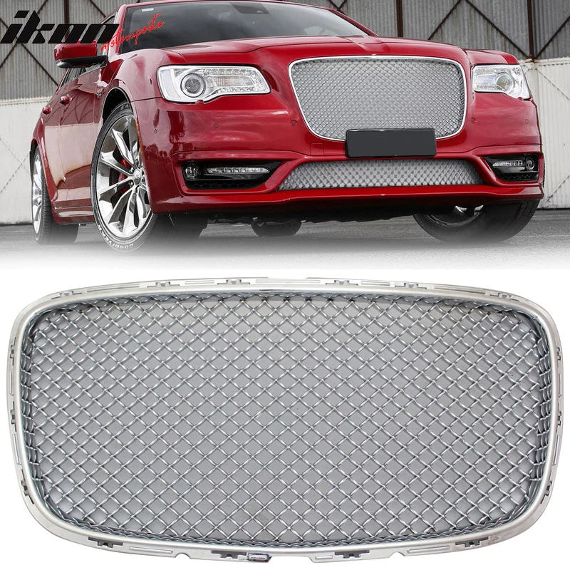 B Style Front Upper Grille with Chrome Finish