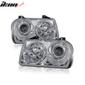 Projector Headlights, Clear/Chrome Pair