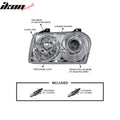 Projector Headlights, Clear/Chrome Pair