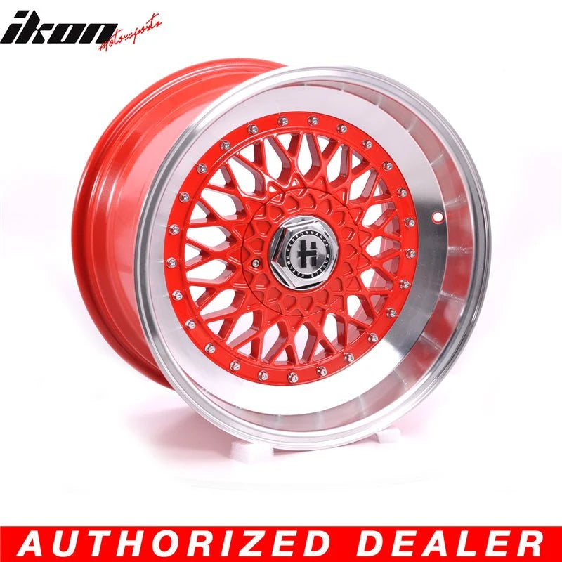 Hayame 17x10 25mm Offset 5x100 5x114.3 Gloss Red Face Machine Lip Wheel