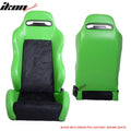 Racing Seat with Green PVC Leather and Black Suede