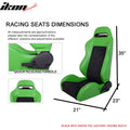 Racing Seat with Green PVC Leather and Black Suede