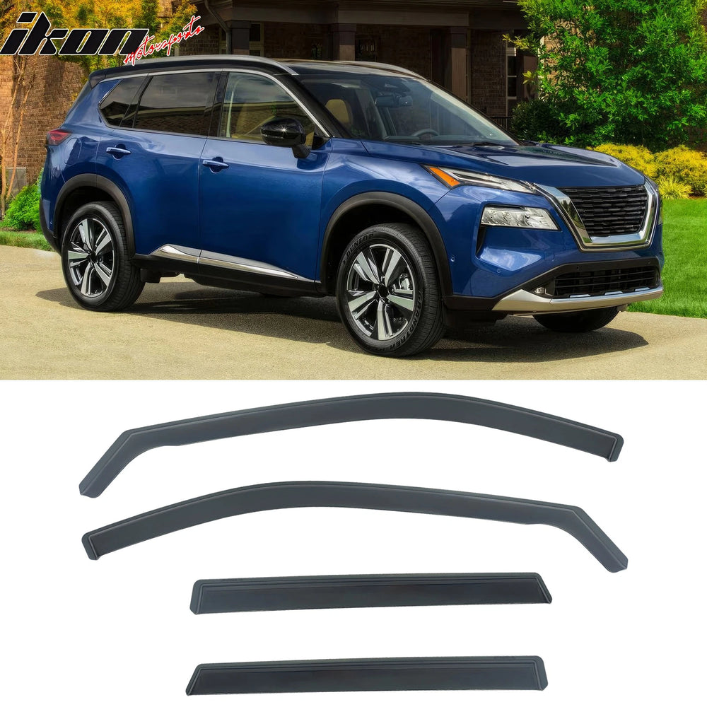 Black In-Channel Window Visors 4 Piece Set