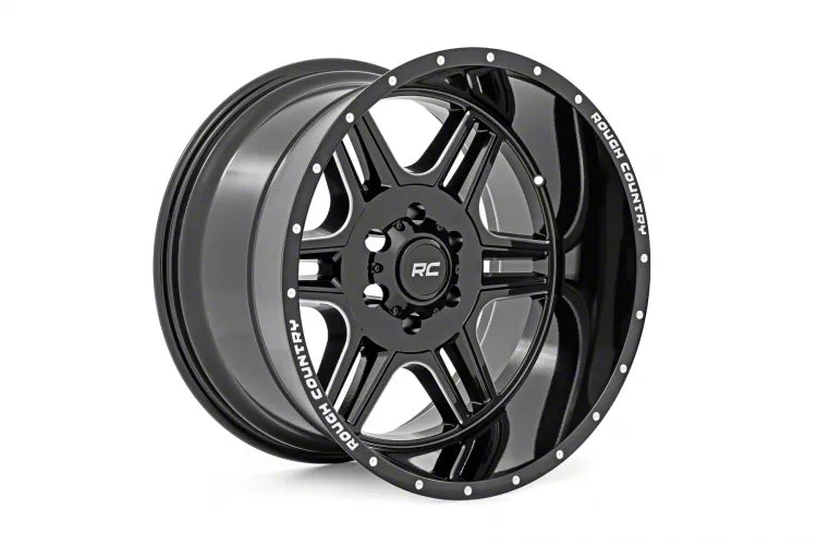 92 Series 20x12 -44mm 5x6.5 Gloss Black Machined Accent Wheel