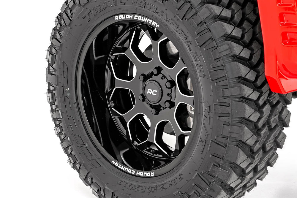 96 Series 20x10 5x139.7 0mm Offset Gloss Black Milled Wheel