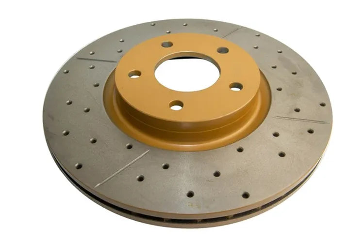 Cross-Drilled and Slotted Front Brake Rotor