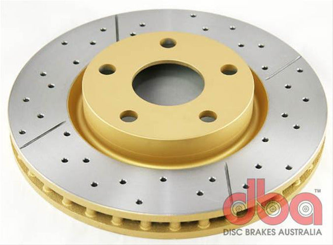 298mm Slotted Rear Brake Rotor with Gold Hub