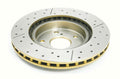 Cross-Drilled and Slotted Rotor with Gold Hub