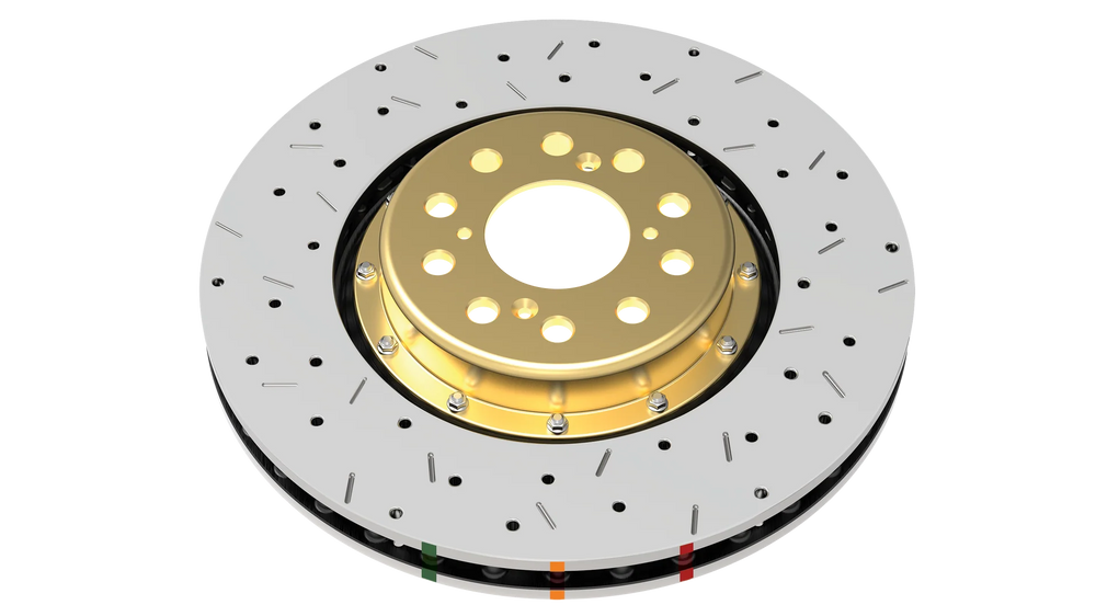 2-Piece Front Brake Rotor X2 Cross-Drilled and Slotted