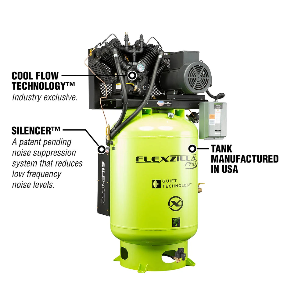 FZP AIR COMP STAT 10HP 120GAL 3PH 208V