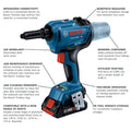 18V BRUSHLESS RIVET GUN W/ 2 CORE 18V 4 AH ADVANCED POWER BATTERY