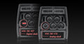 197882 CORVETTE VHX SYSTEM ANALOG CLOCK CARBON FIBER STYLE FACE RED DISPLAY