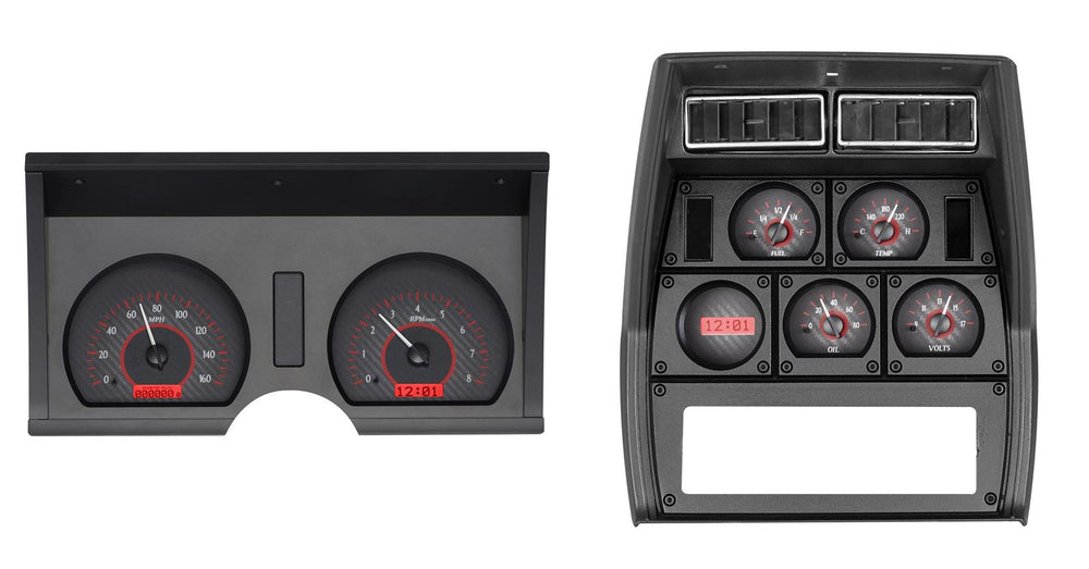 197882 CORVETTE VHX SYSTEM CARBON FIBER STYLE FACE RED DISPLAY