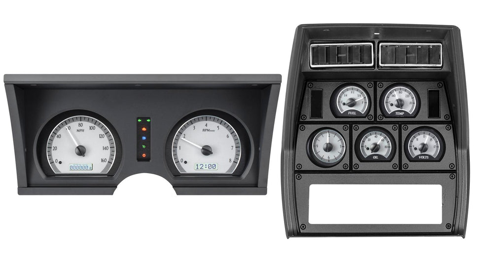 197882 CORVETTE VHX SYSTEM ANALOG CLOCK SILVER ALLOY STYLE FACE WHITE DISPLA