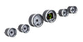 SIXPIECE UNIVERSAL ROUND HDX SYSTEM SILVER FACE
