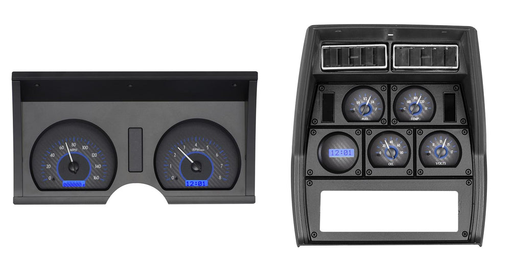 197882 CORVETTE VHX SYSTEM CARBON FIBER STYLE FACE BLUE DISPLAY