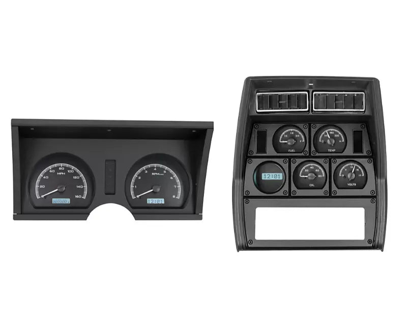 197882 CORVETTE VHX SYSTEM ANALOG CLOCK BLACK ALLOY STYLE FACE WHITE DISPLAY