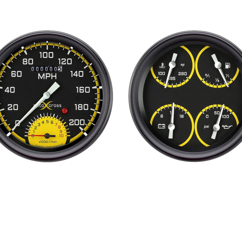 Classic Instruments AUTO CROSS YEL 5IN SPEEDTACH QUAD-GM AX62YBPF
