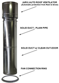 13" DIA. 8' DUCT W/ RAIN HEAD (PMR1