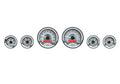 6PIECE ROUND UNIVERSAL VHX SYSTEM SILVER ALLOY STYLE FACE RED DISPLAY