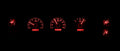 197072 CHEVELLE/ EL CAMINO VHX SYSTEM SILVER ALLOY STYLE FACE RED DISPLAY