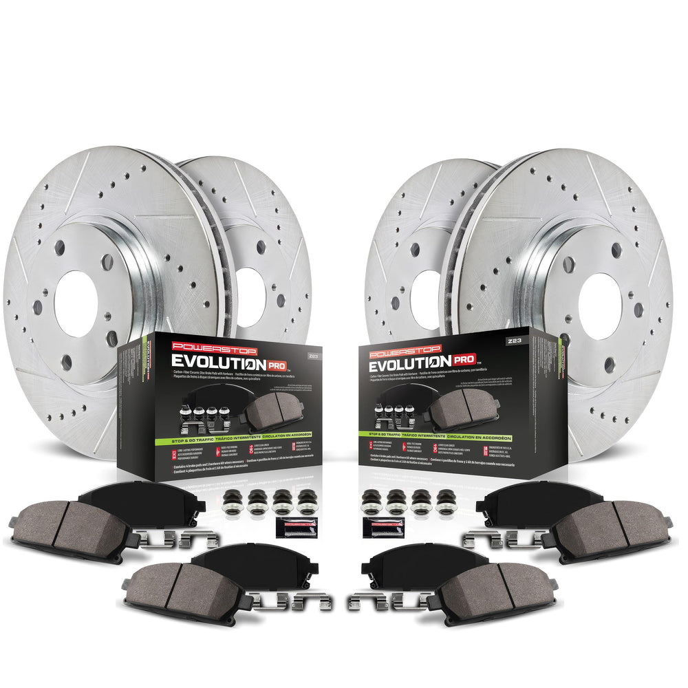 POWERSTOP FRONT AND REAR Z23 COATED KIT W PC CALS CPC6560-23