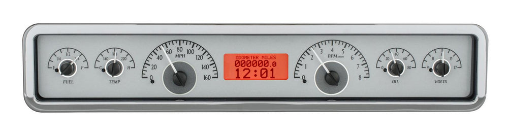 RECTANGLE UNIVERSAL VHX SYSTEM SILVER ALLOY STYLE FACE RED DISPLAY