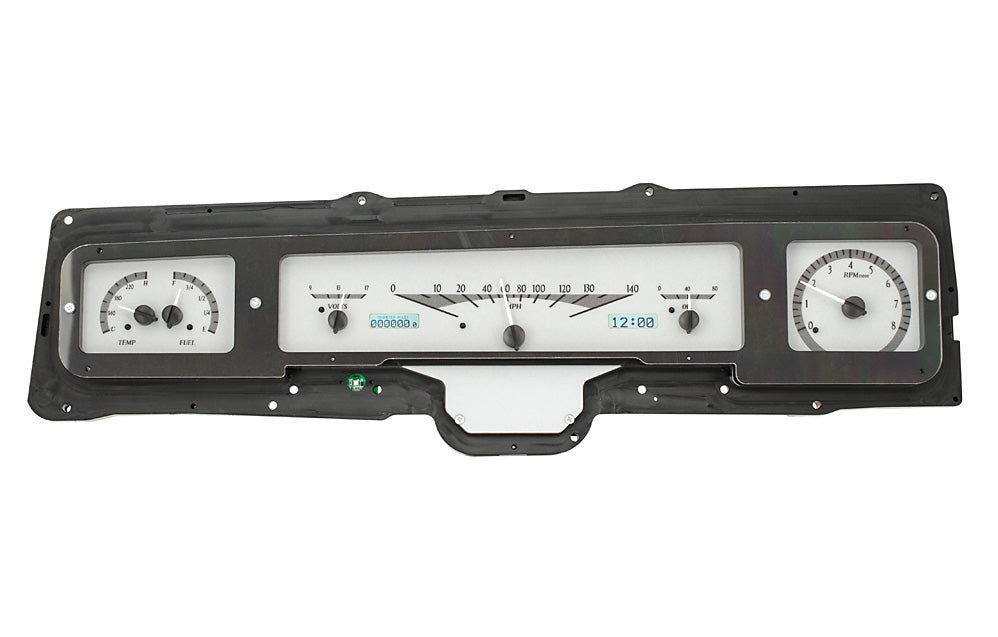 1968 IMPALA/CAPRICE VHX SYSTEM BLACK ALLOY STYLE FACE WHITE DISPLAY