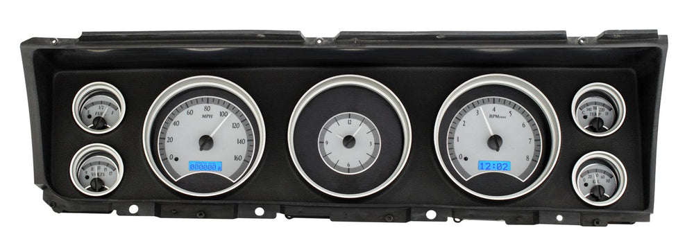 1967 IMPALA/CAPRICEVHX SYSTEM SILVER ALLOY STYLE FACE BLUE DISPLAY
