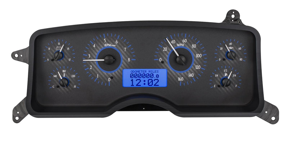 198789 MUSTANG VHX SYSTEM CARBON FIBER STYLE FACE BLUE DISPLAY