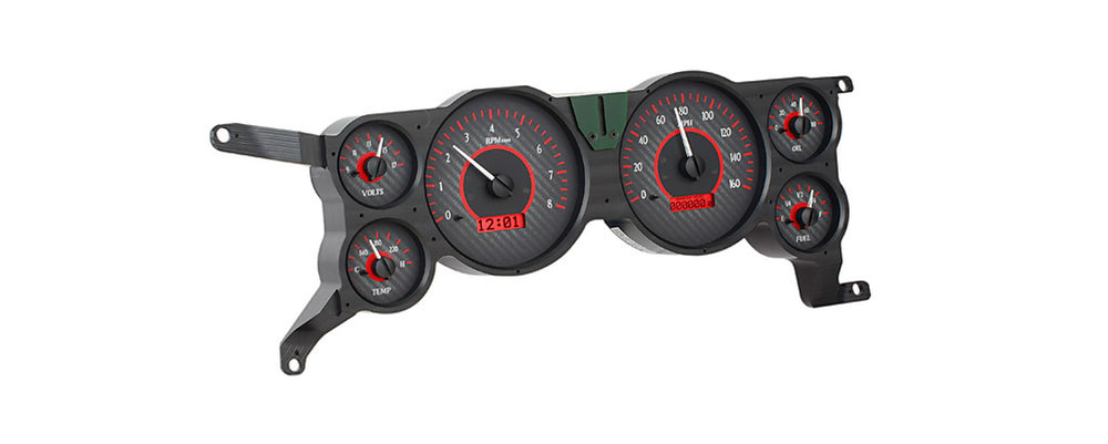 197986 MUSTANG VHX SYSTEM CARBON FIBER STYLE FACE BLUE DISPLAY