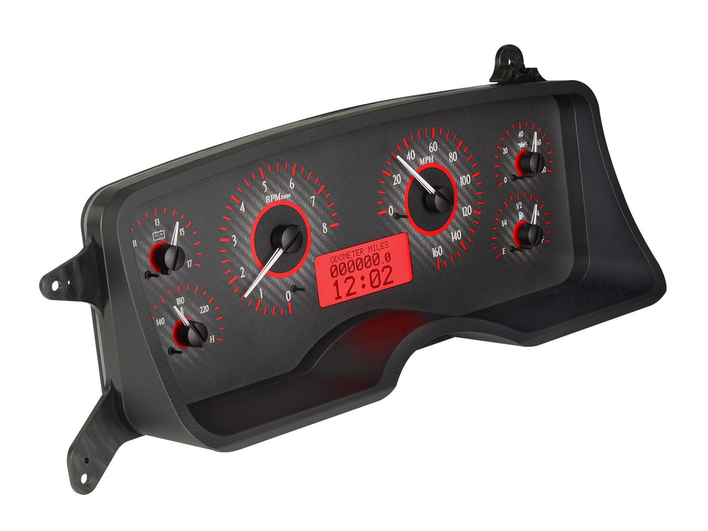 198789 MUSTANG VHX SYSTEM CARBON FIBER STYLE FACE RED DISPLAY