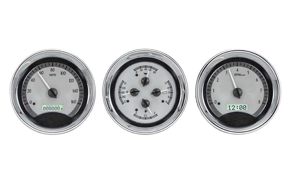 TRIPLE ROUND UNIVERSAL VHX SYSTEM SILVER ALLOY STYLE FACE BLUE DISPLAY