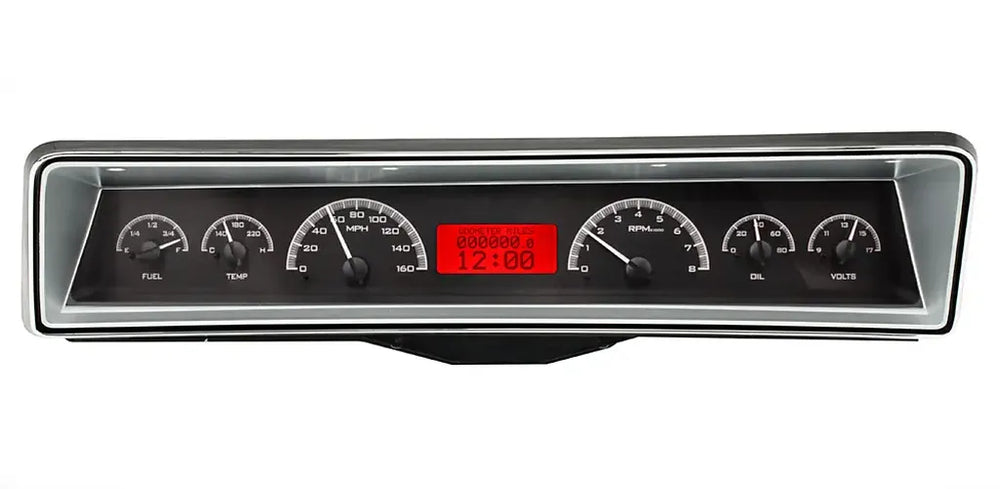 196667 CHEVY NOVA VHX SYSTEM BLACK ALLOY STYLE FACE RED DISPLAY