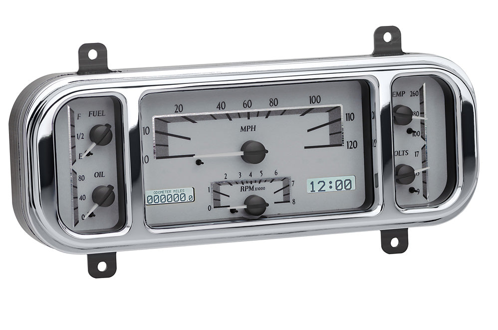 193738 CHEVY CAR VHX SYSTEM SILVER ALLOY STYLE FACE WHITE DISPLAY
