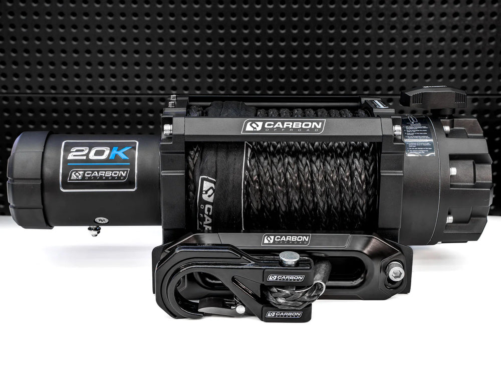 CARBON SCOUT PRO 20000LB EXTREME DUTY TRUCK WINCH WITH YELLOW MEGAPRO HOOK 2