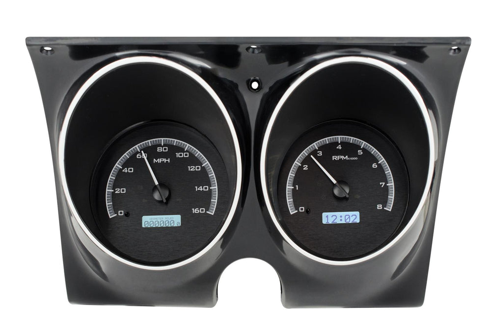 1968 CAMARO W/ CONSOLE GAUGES VHX SYSTEM SILVER ALLOY STYLE FACE WHITE DISPLAY
