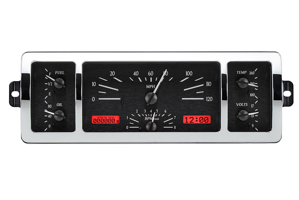 1940 CHEVY CAR VHX SYSTEM BLACK ALLOY STYLE FACE WHITE DISPLAY
