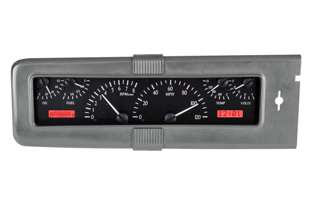 1940 CHEVY CAR VHX SYSTEM BLACK ALLOY STYLE FACE RED DISPLAY